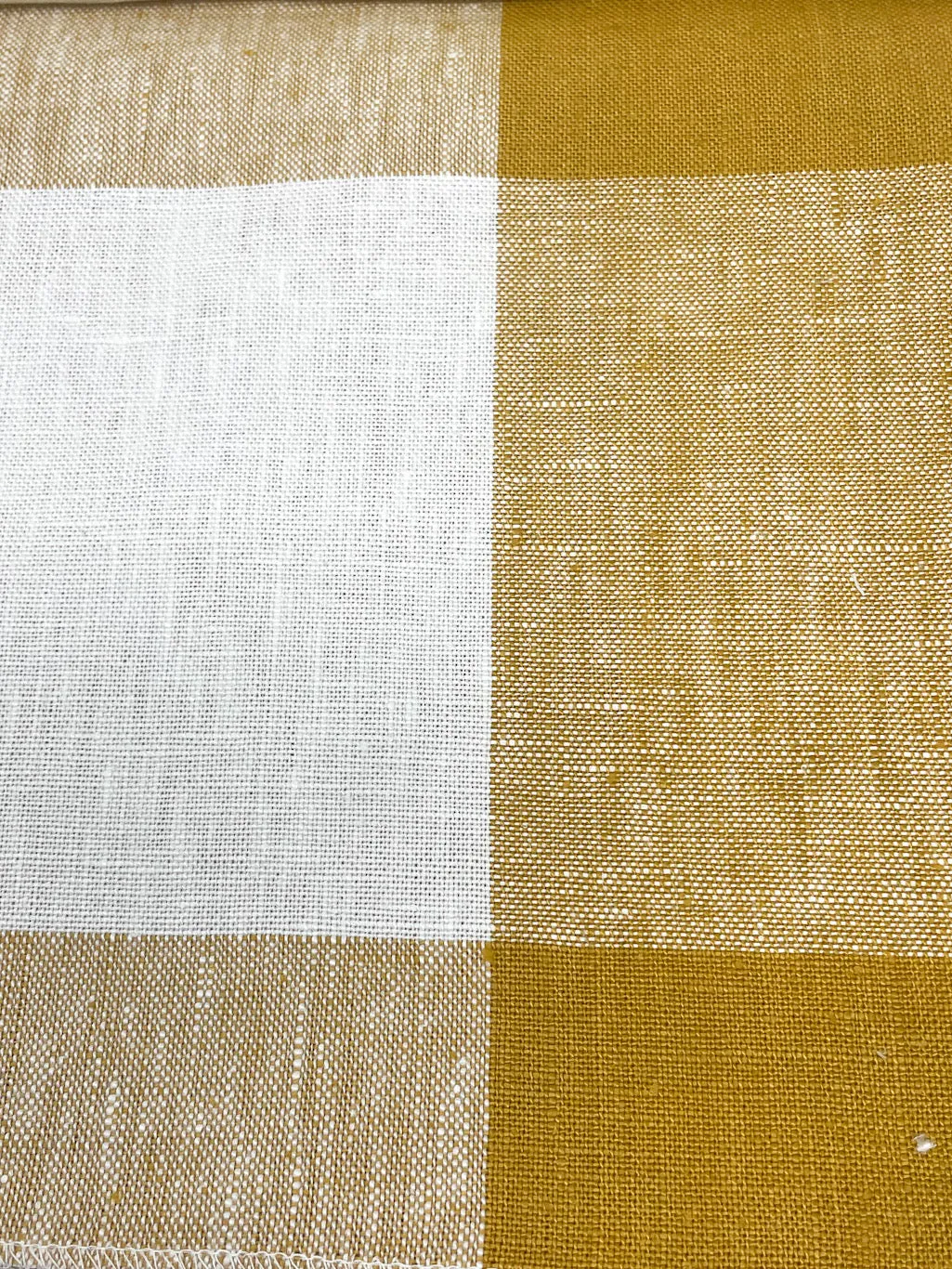 Checkered Multi Color 100% Linen Fabric By The Yard/CL1125