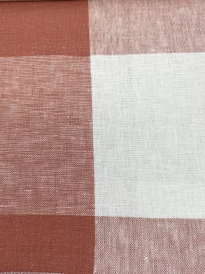 Checkered Multi Color 100% Linen Fabric By The Yard/CL1125