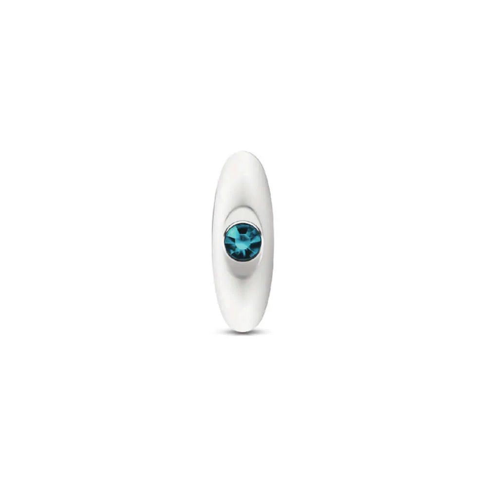 Cheeky Charms - Silver Metal Butt Plug Kit - Clear/ Teal