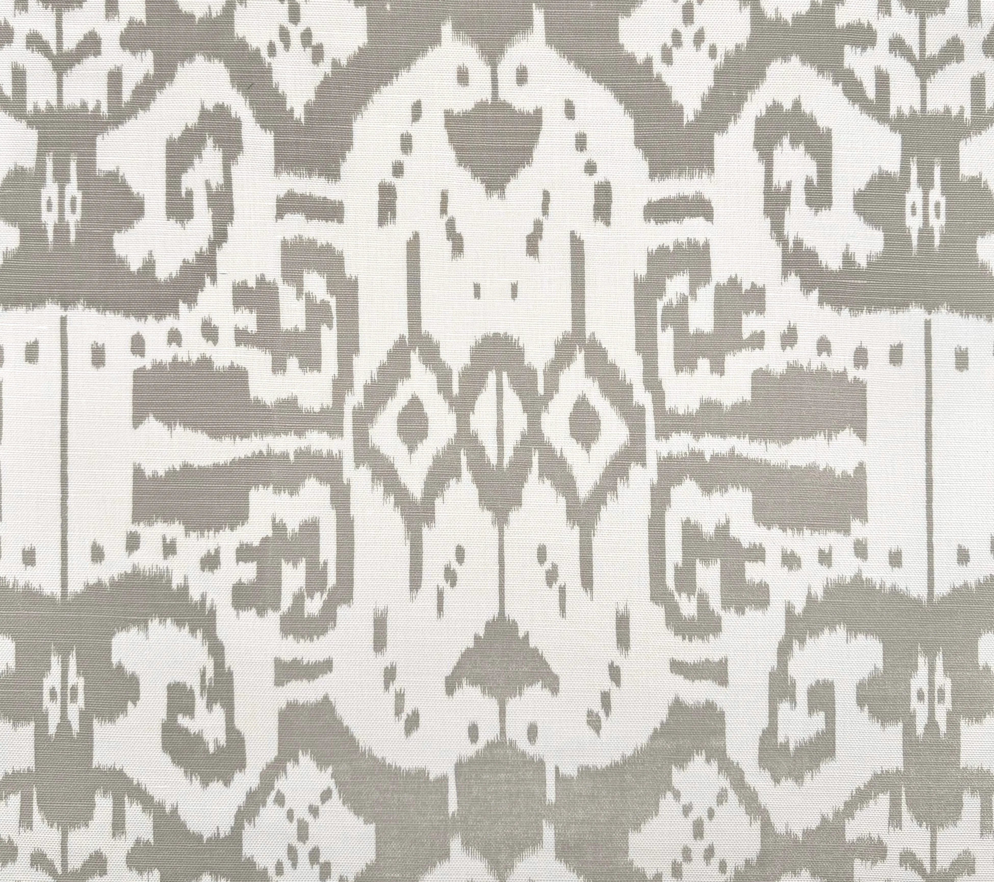 China Seas Fabric: Island Ikat - Dove Gray on White
