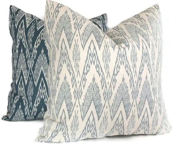 China Seas Fabric: Raffles - Custom Turquoise on Tinted Belgian Linen / Cotton