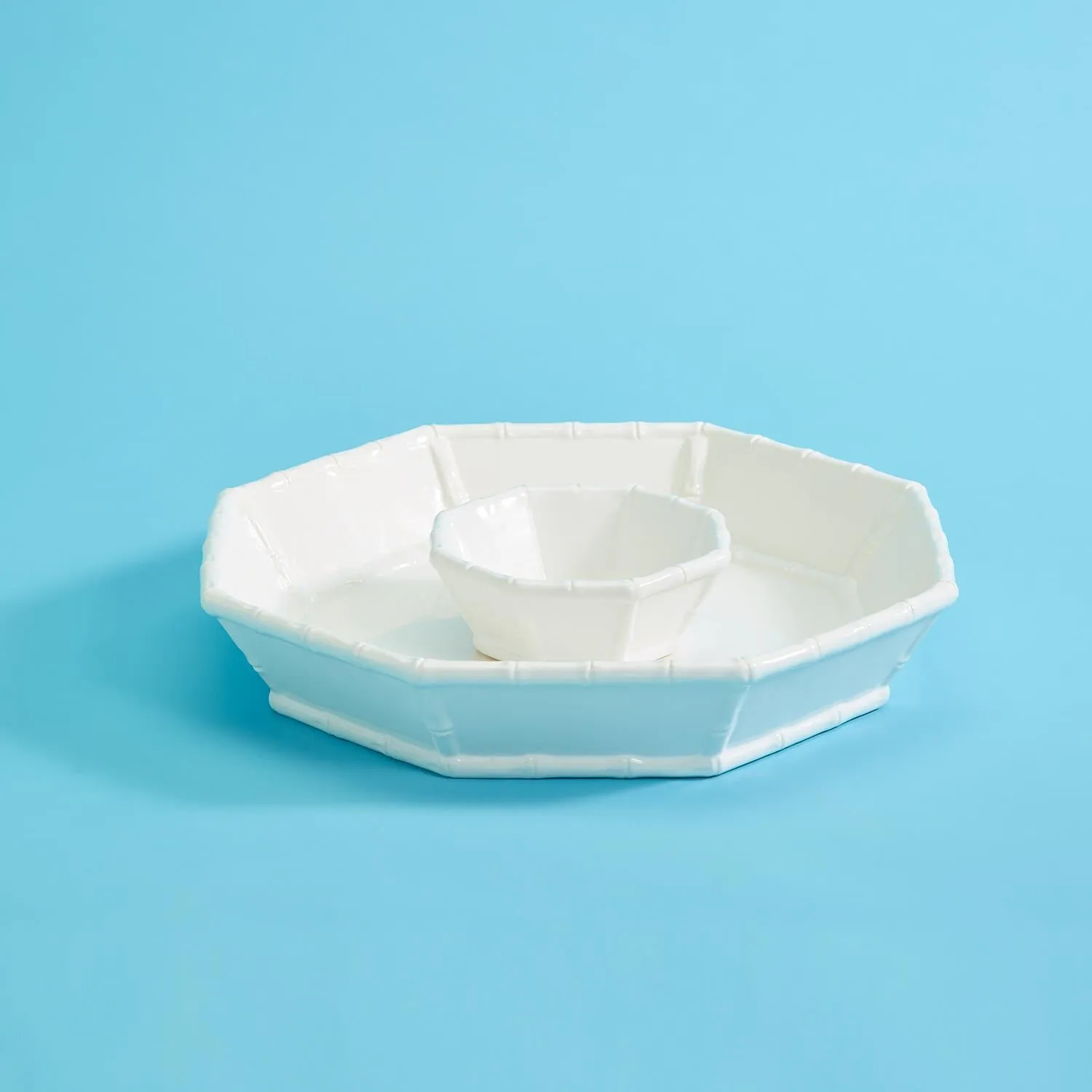 Chip n Dip Set - White Bamboo style