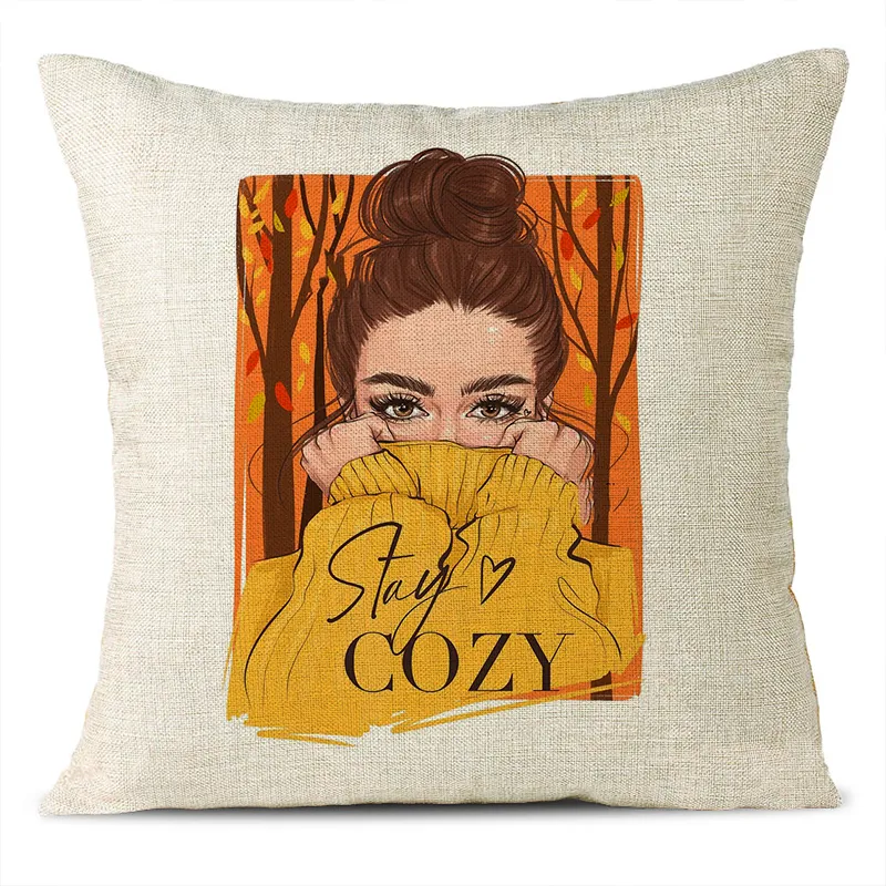 Christmas Themed Linen Pillowcase