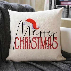 Christmas Themed Linen Pillowcase