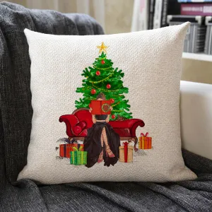 Christmas Themed Linen Pillowcase