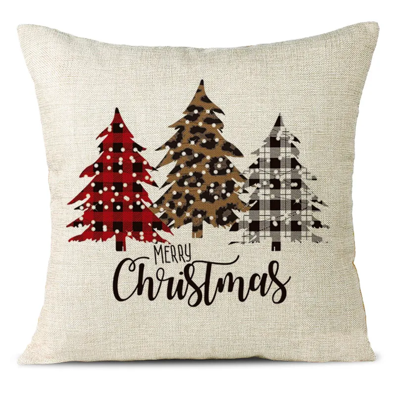 Christmas Themed Linen Pillowcase