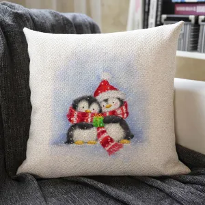Christmas Themed Linen Pillowcase