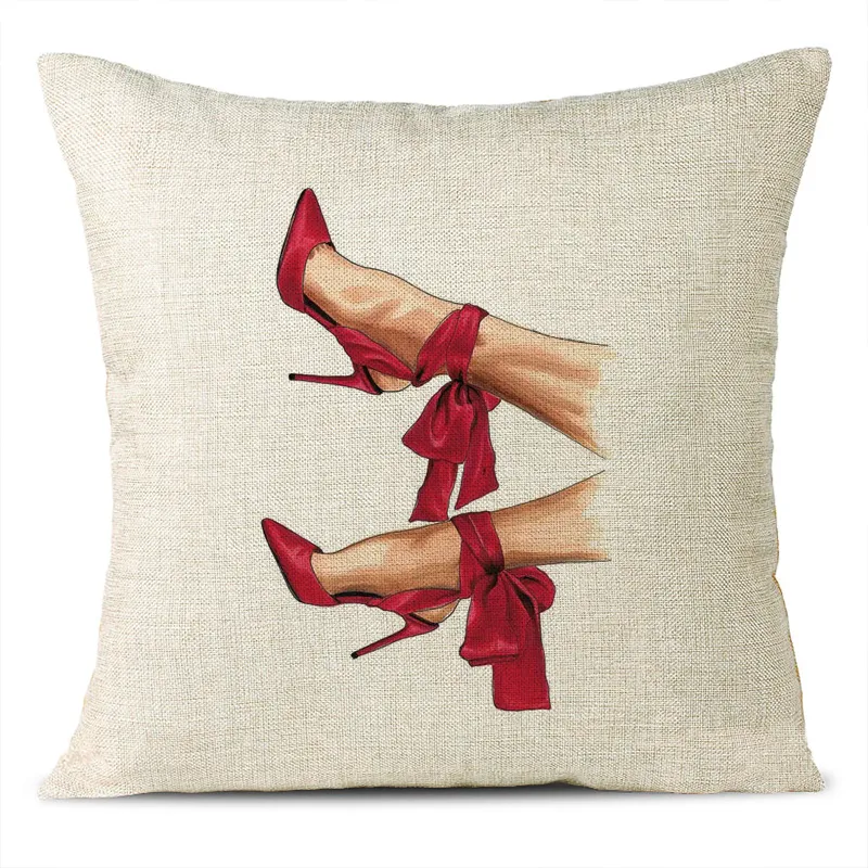 Christmas Themed Linen Pillowcase
