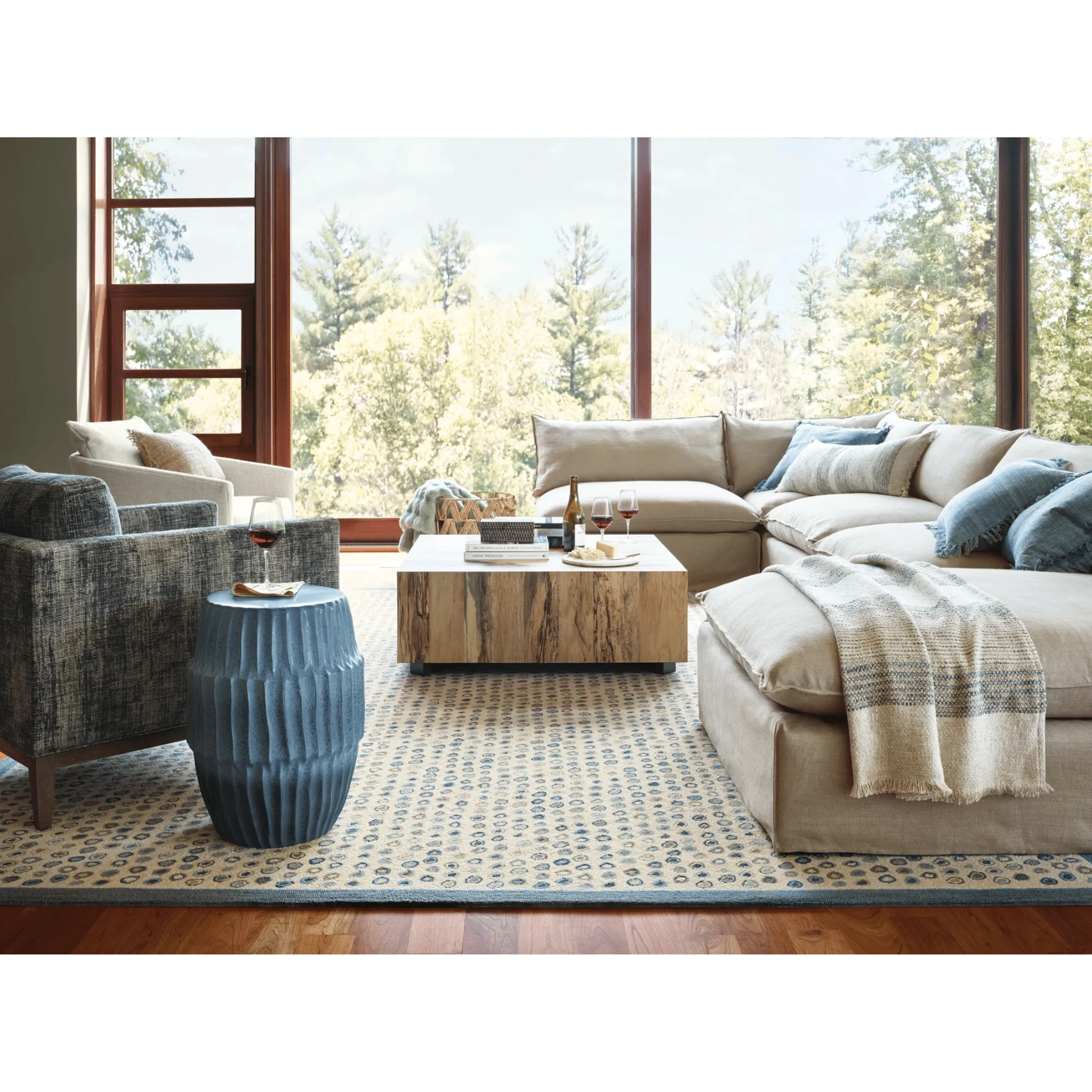 Cielo Stripe Blue Decorative Pillow Cover