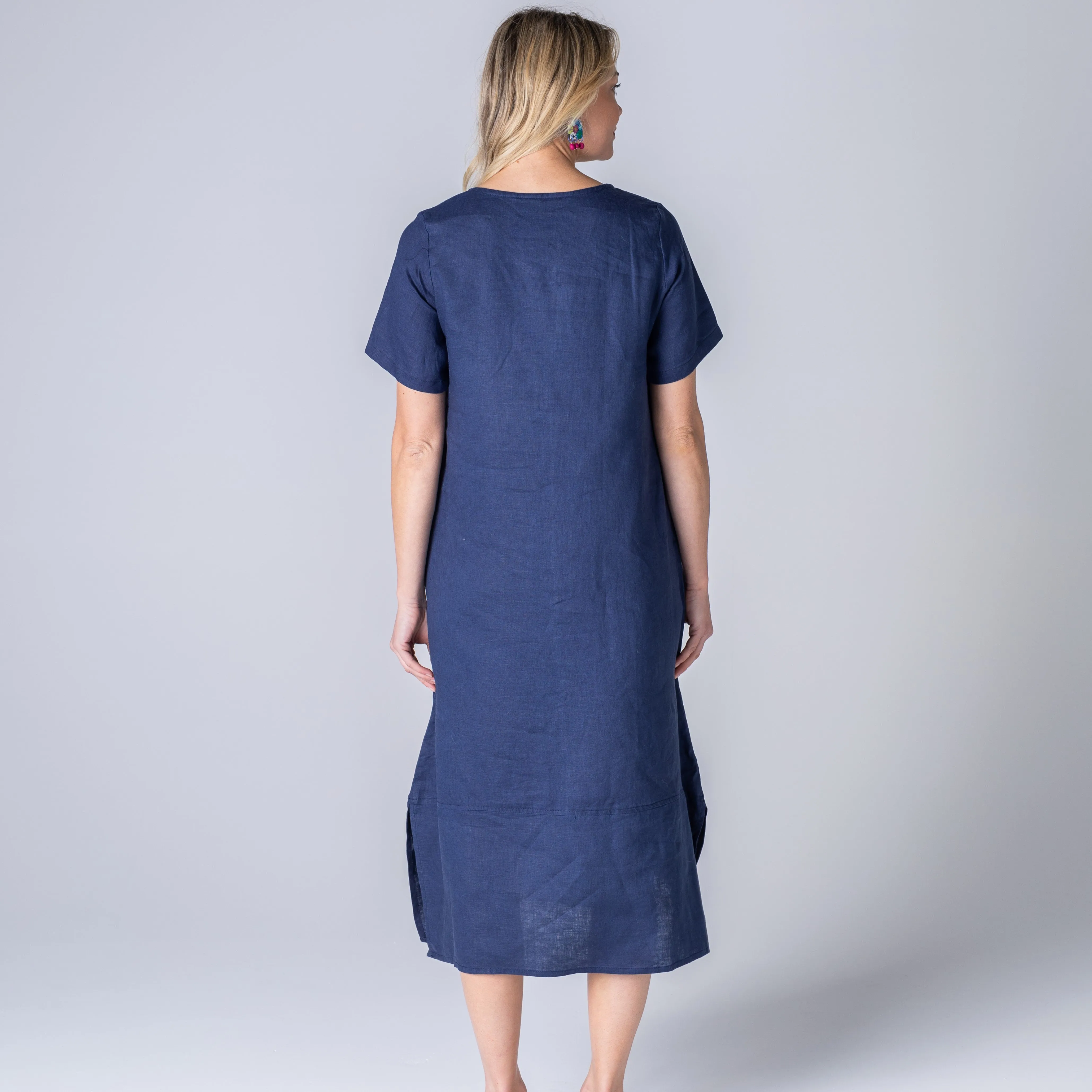 Cinabelle Linen Dress in Navy