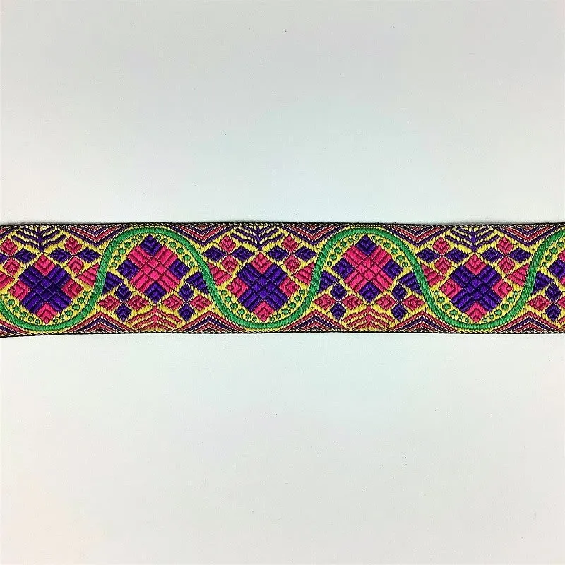 Colorful Indian woven saree border - Banarasi border