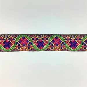 Colorful Indian woven saree border - Banarasi border