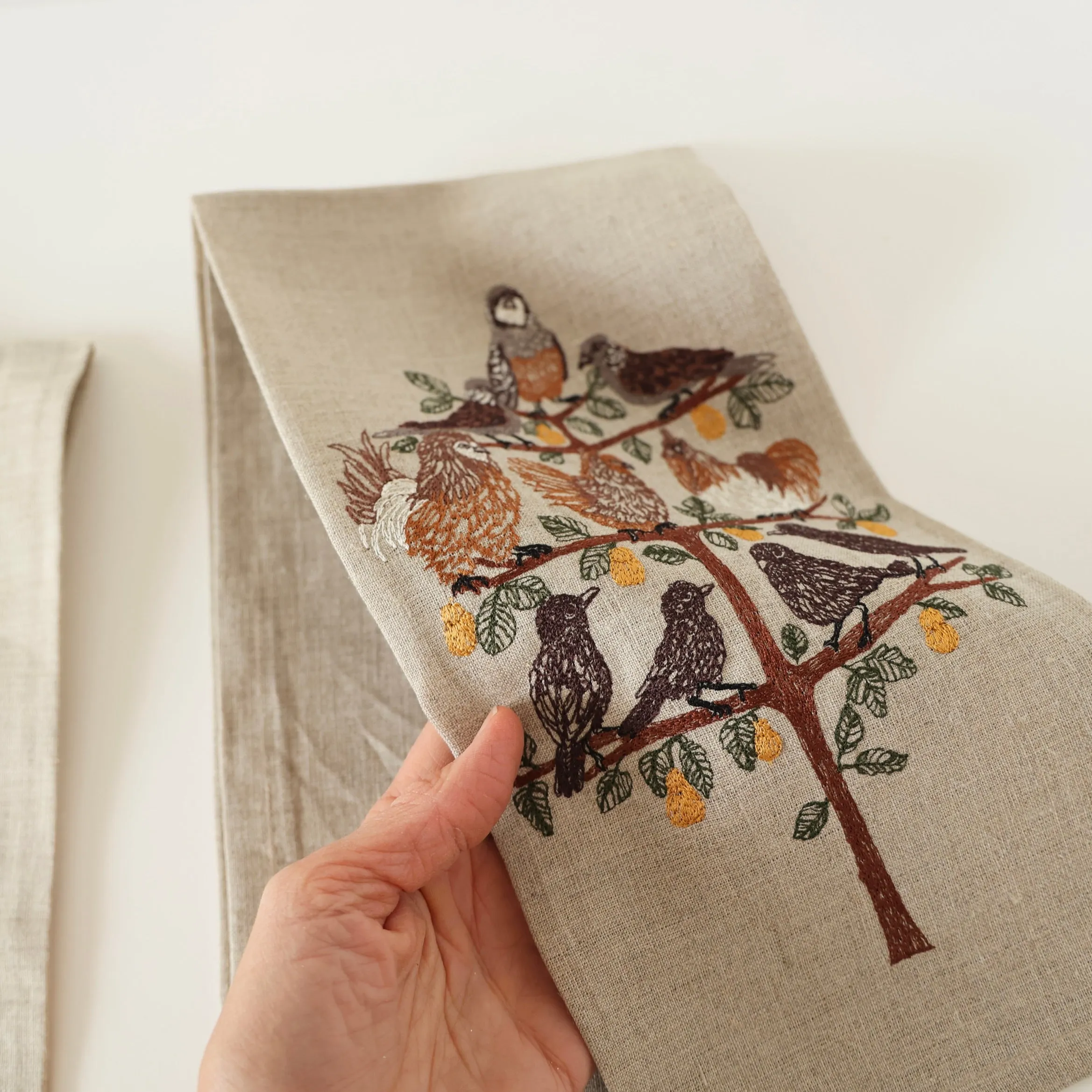 Coral & Tusk Holiday Tea Towel - Festive Pear Tree