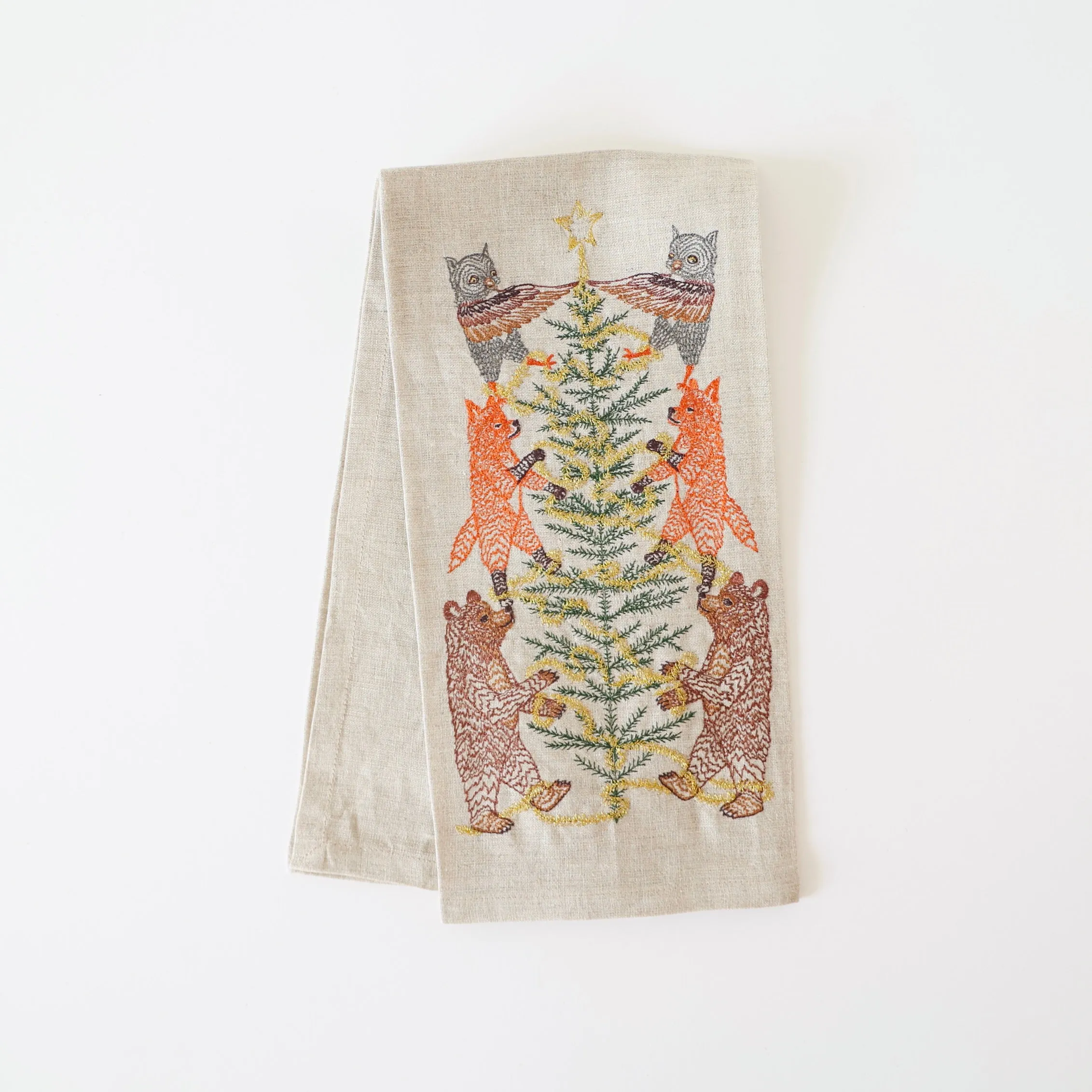 Coral & Tusk Holiday Tea Towel - Tree Decorating