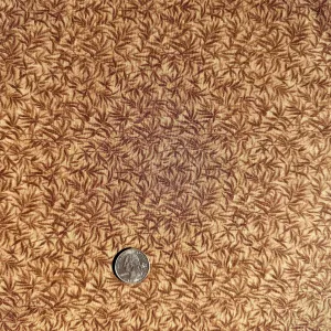 Cotton Fabric BTY Brown Tan Nature Tone Tonal Calico Bamboo Leaf Small Print