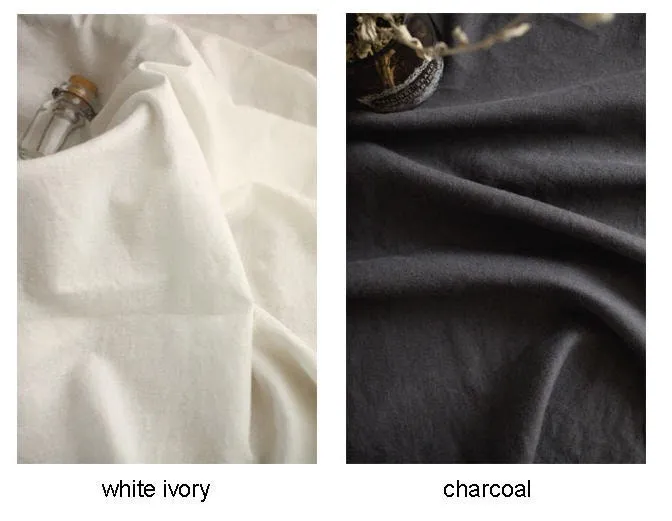 Cotton Linen Blend Solid Colors, Bio Washing, Dusty Purple, Dusty Blue, Emerald Blue, Mint Green , Pink, Natural Beige - By the Yard 18394-1