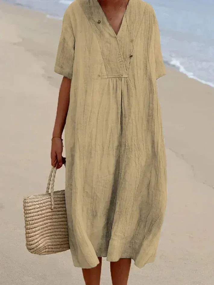Cotton Linen Dress for Women | Lightweight, Breathable Fabric & Casual Summer Style