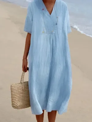 Cotton Linen Dress for Women | Lightweight, Breathable Fabric & Casual Summer Style
