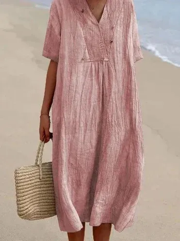 Cotton Linen Dress for Women | Lightweight, Breathable Fabric & Casual Summer Style