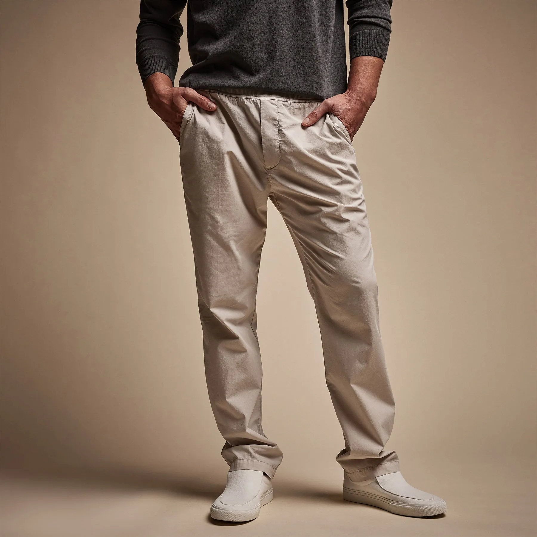 Cotton Linen Poplin Pant - Salt Pigment