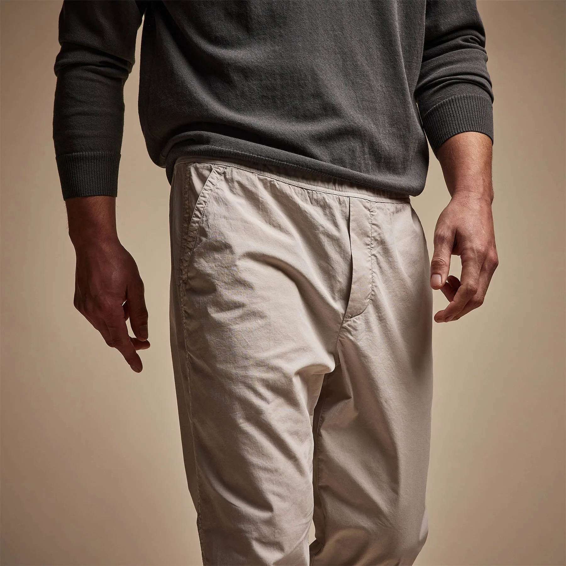 Cotton Linen Poplin Pant - Salt Pigment