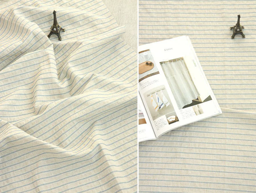 Cotton Linen Stitch Stripe - Red or Blue - By the Yard 45506