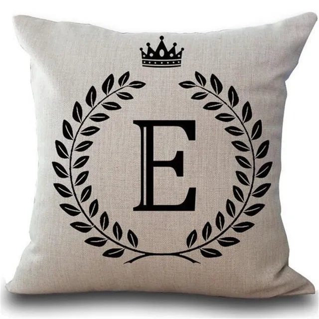 Crown Letter 43*43cm Cotton Linen Pillow Cushion Cover