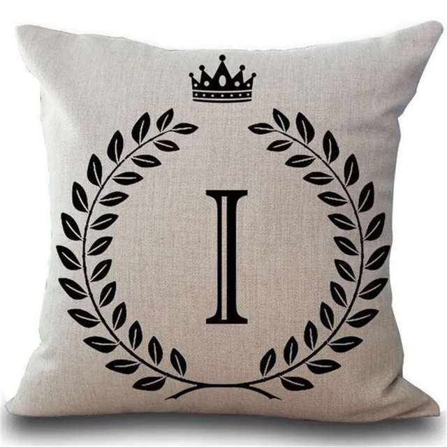 Crown Letter 43*43cm Cotton Linen Pillow Cushion Cover