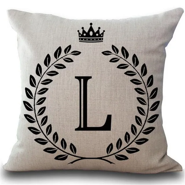 Crown Letter 43*43cm Cotton Linen Pillow Cushion Cover