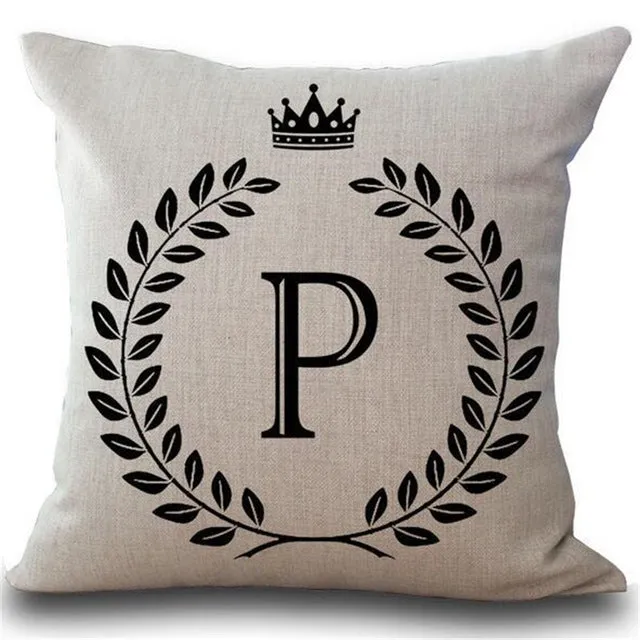 Crown Letter 43*43cm Cotton Linen Pillow Cushion Cover