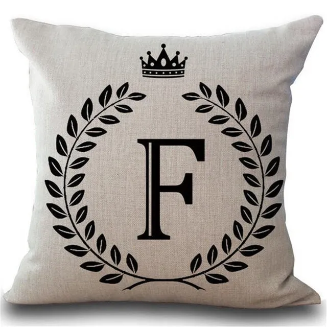 Crown Letter 43*43cm Cotton Linen Pillow Cushion Cover