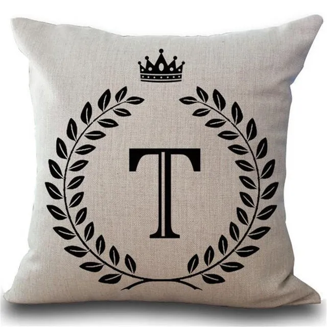 Crown Letter 43*43cm Cotton Linen Pillow Cushion Cover