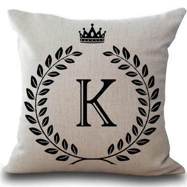 Crown Letter 43*43cm Cotton Linen Pillow Cushion Cover