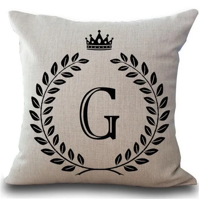 Crown Letter 43*43cm Cotton Linen Pillow Cushion Cover