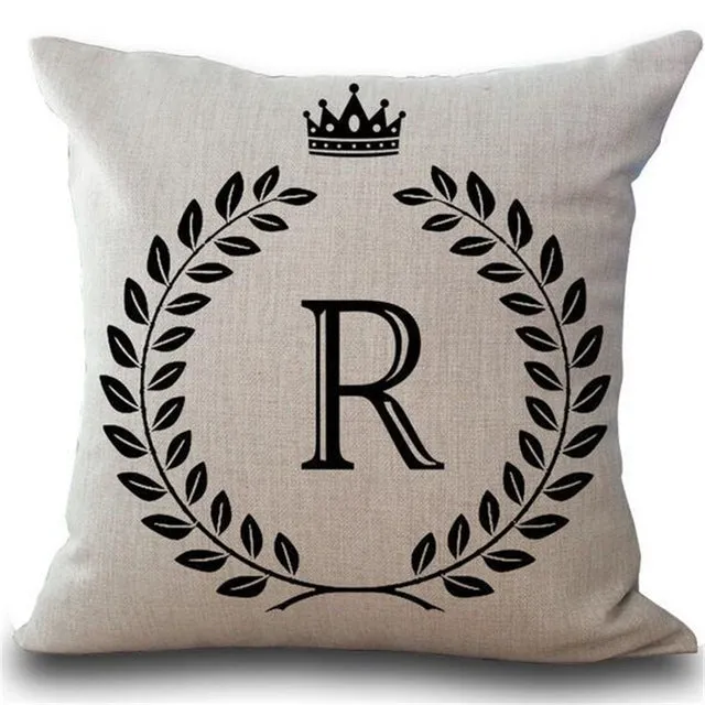 Crown Letter 43*43cm Cotton Linen Pillow Cushion Cover
