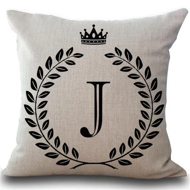 Crown Letter 43*43cm Cotton Linen Pillow Cushion Cover