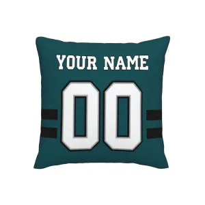 Custom Green Philadelphia Eagles Decorative Throw Pillow Case - Print Personalized Football Team Fans Name & Number Birthday Gift