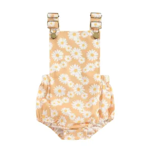 Daisy Print Suspender Romper