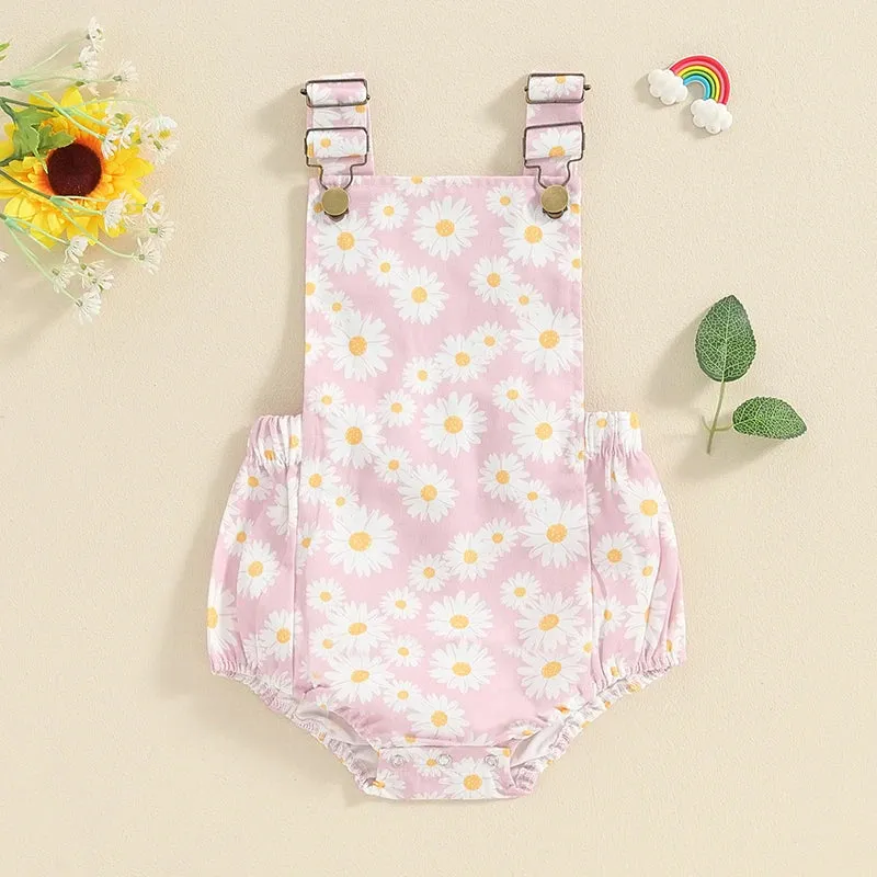Daisy Print Suspender Romper