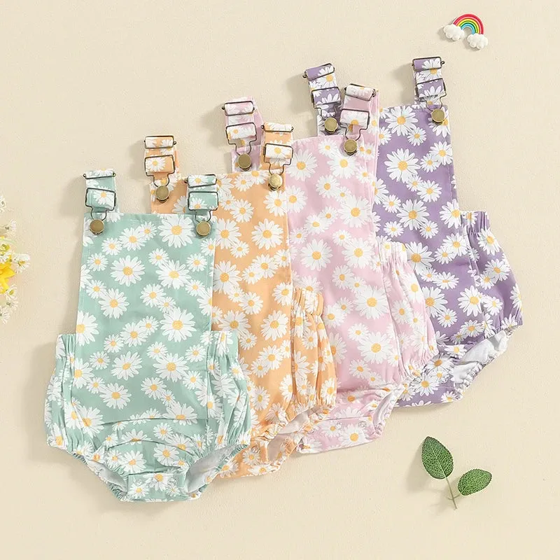 Daisy Print Suspender Romper