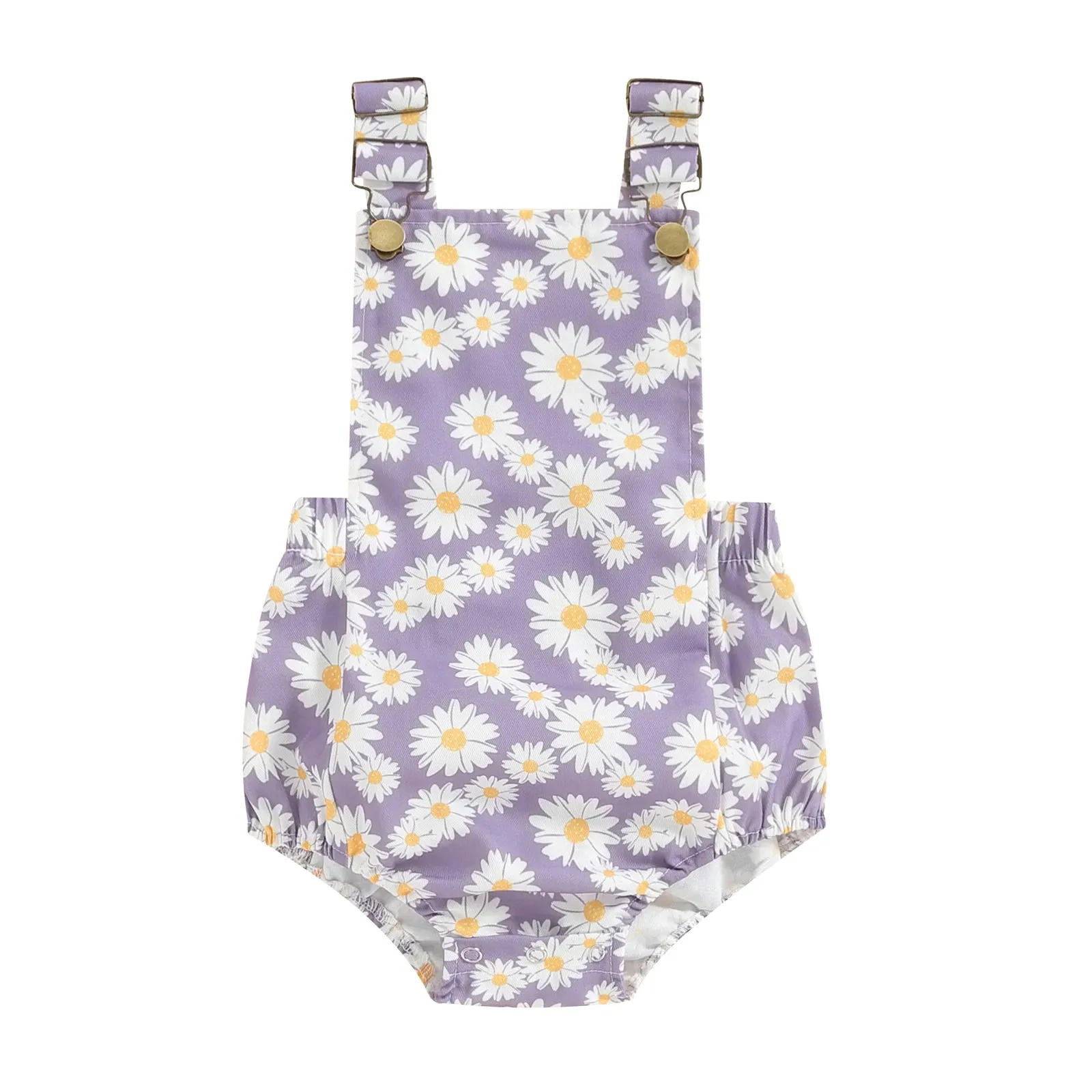 Daisy Print Suspender Romper
