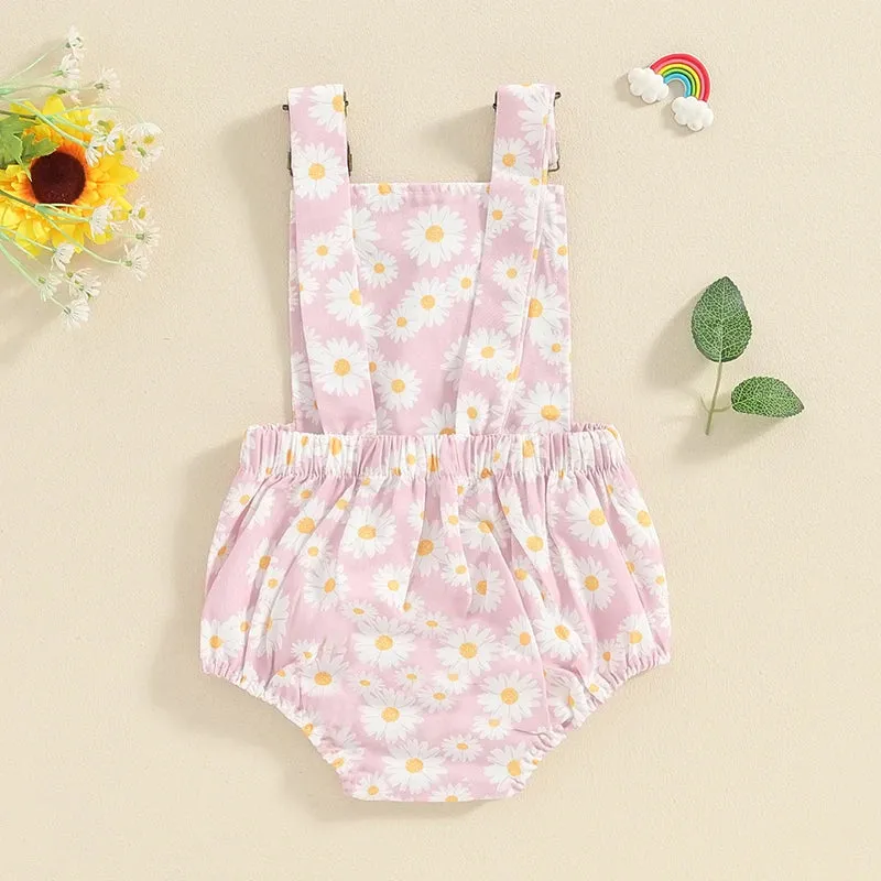 Daisy Print Suspender Romper