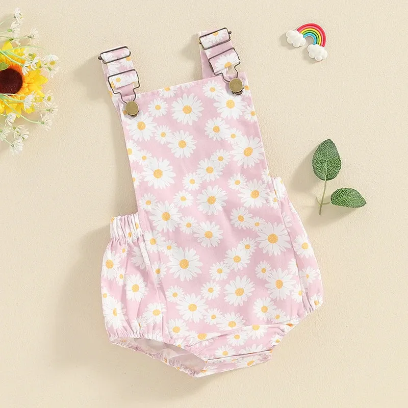 Daisy Print Suspender Romper