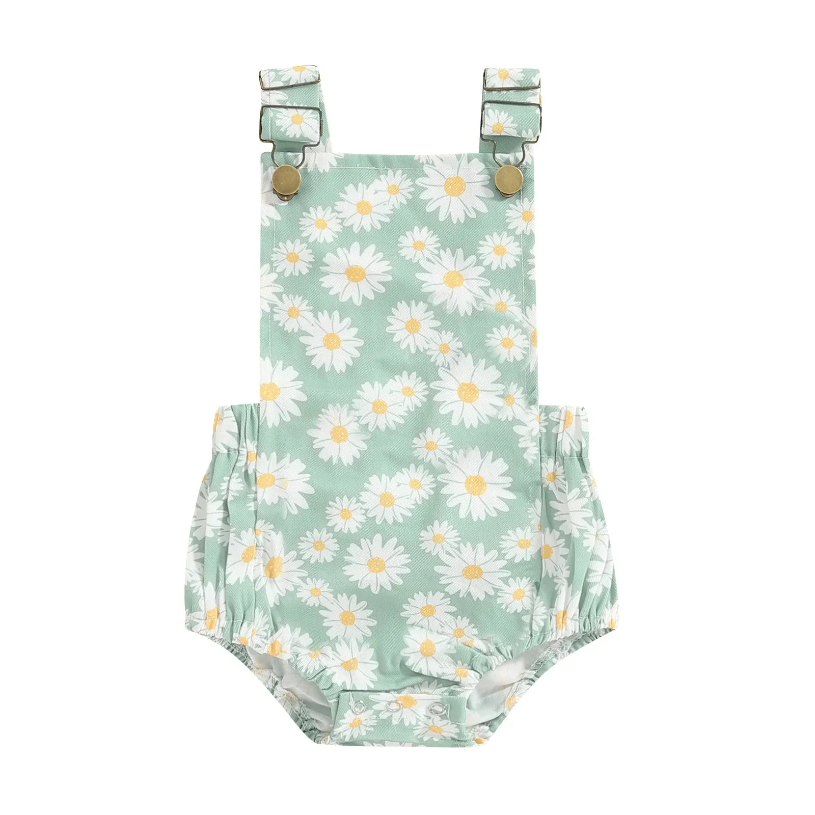 Daisy Print Suspender Romper
