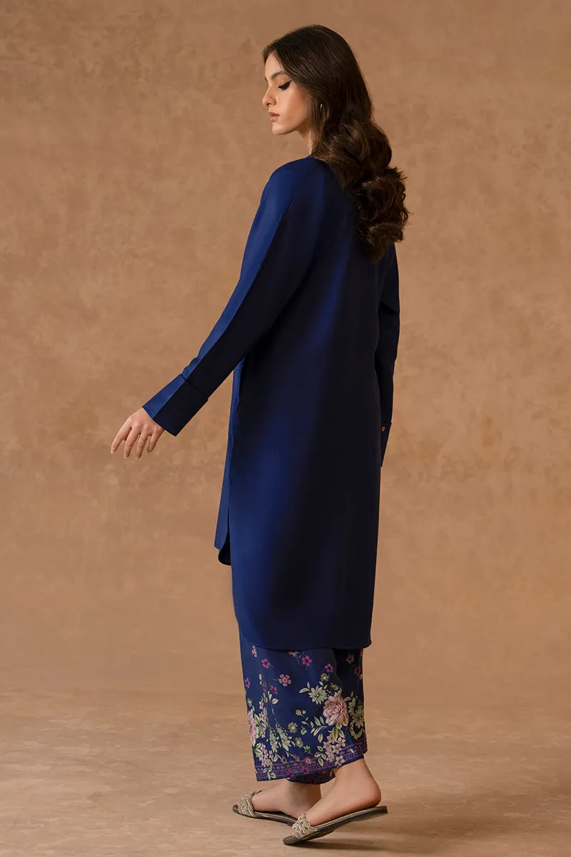 DARK SAPPHIRE-2 PIECE LINEN DYED SUIT