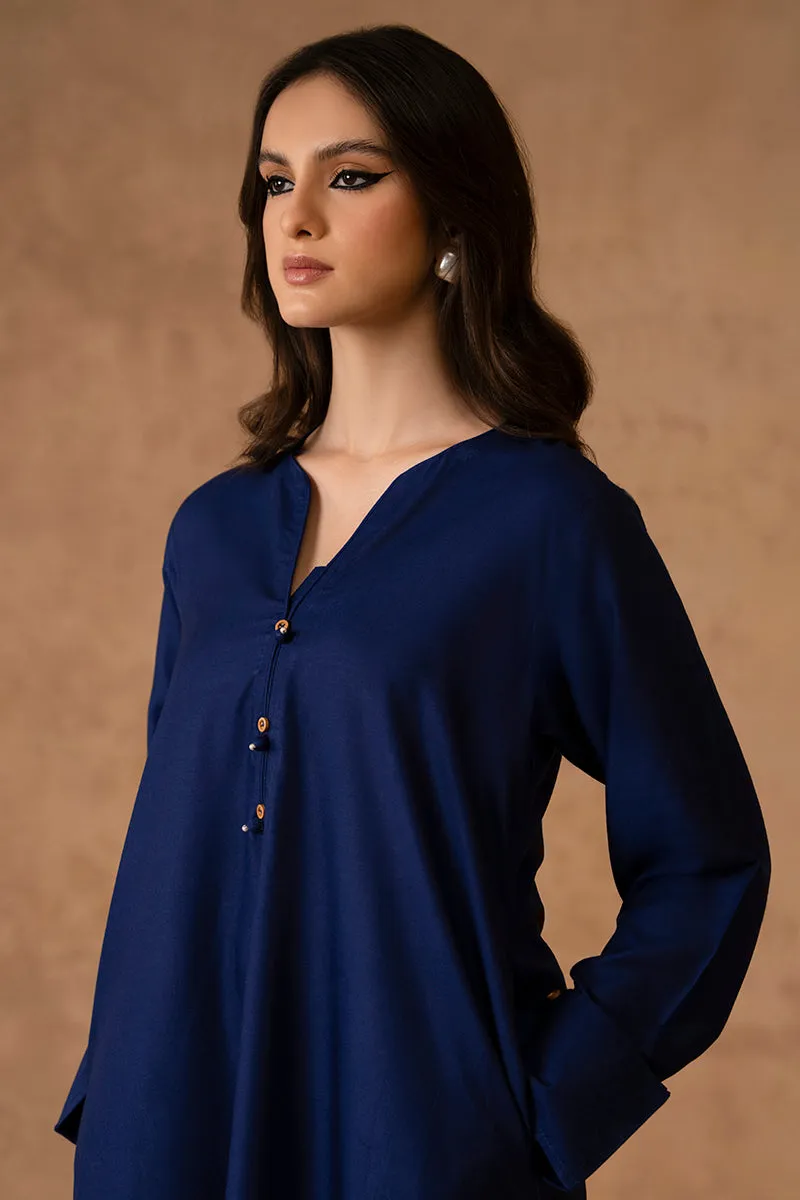DARK SAPPHIRE-2 PIECE LINEN DYED SUIT