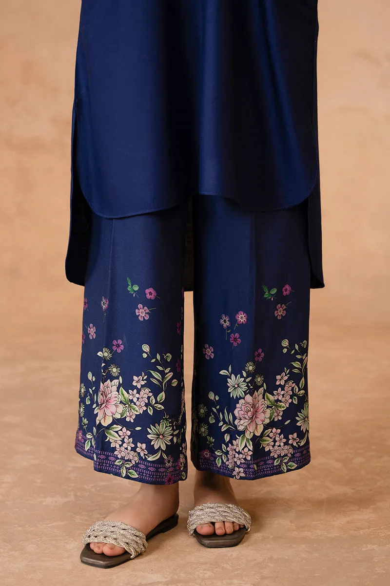 DARK SAPPHIRE-2 PIECE LINEN DYED SUIT