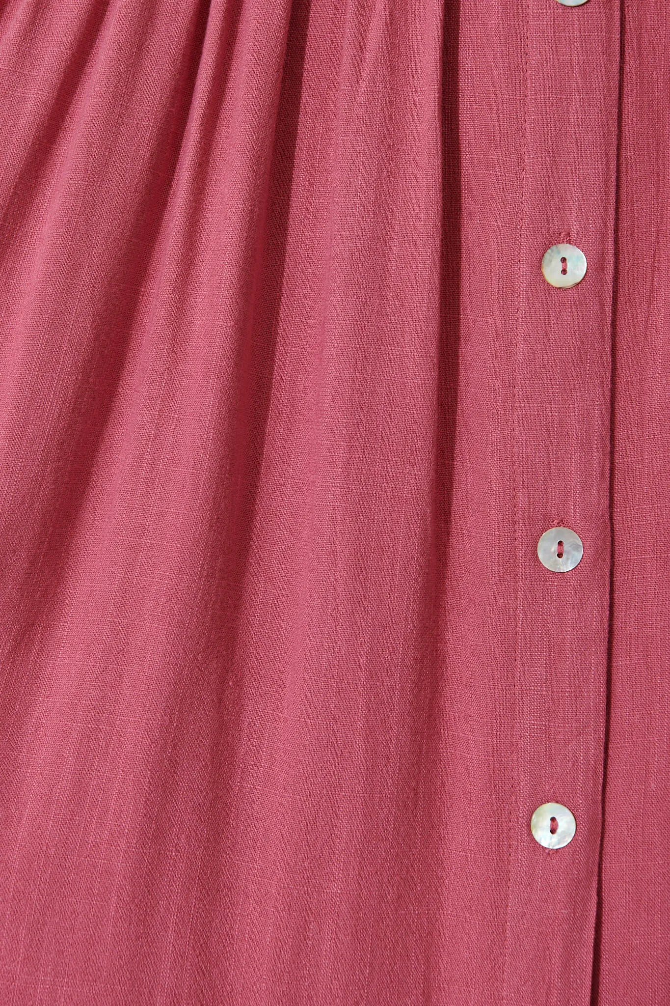 Deep Rose Linen Blend Smock Dress