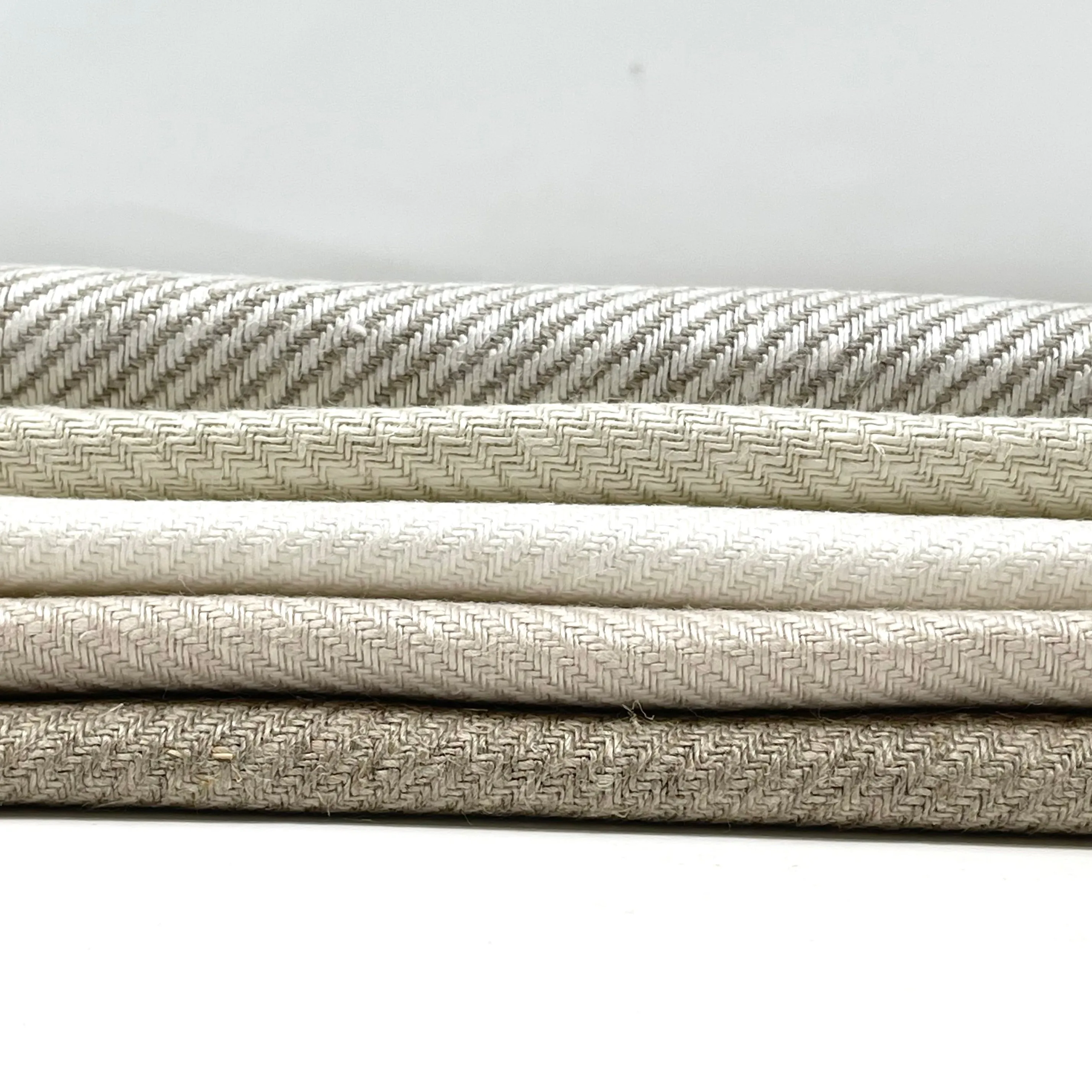 Diagonal 100% Natural Linen Fabric By The Yard/CL1074