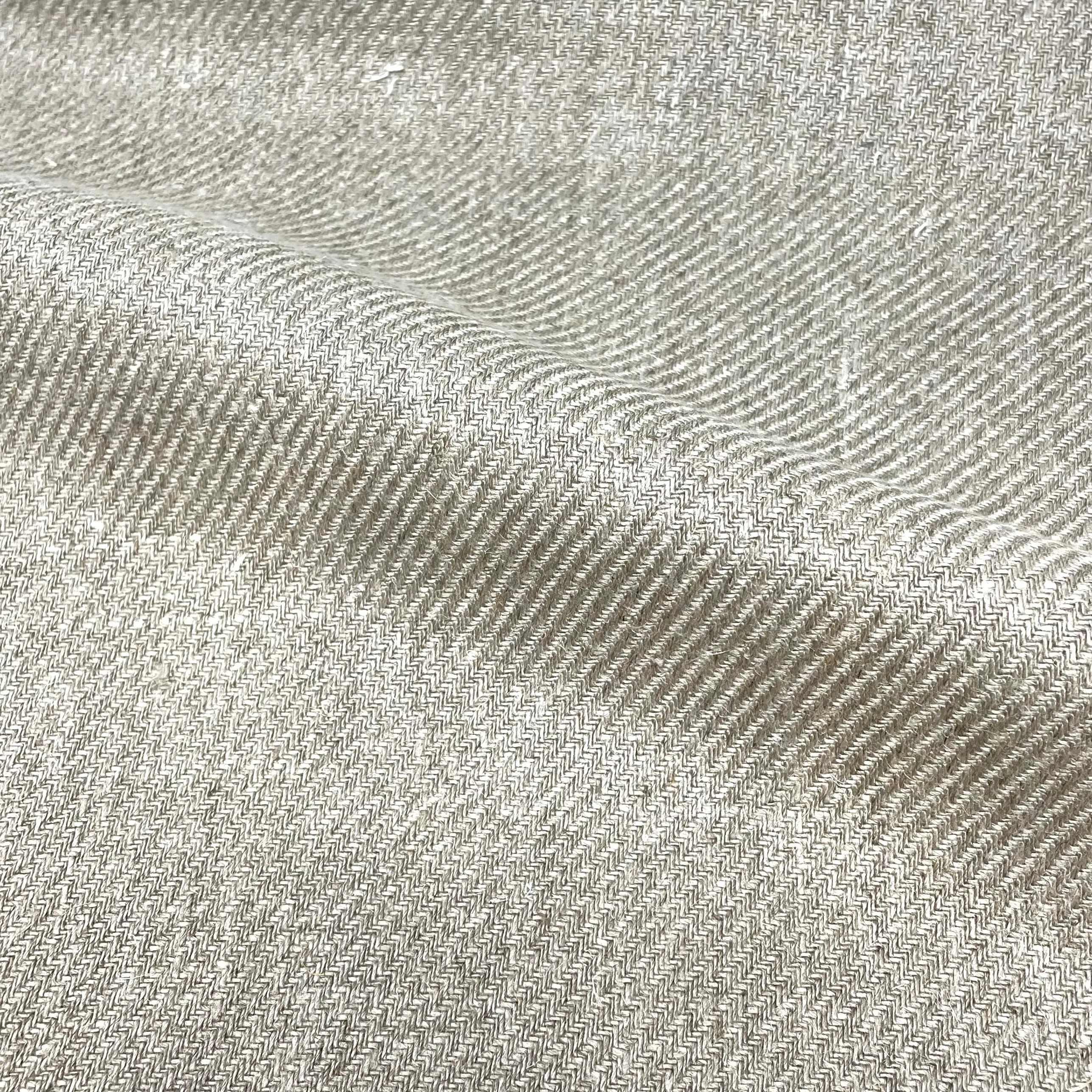 Diagonal 100% Natural Linen Fabric By The Yard/CL1074